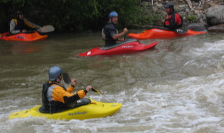 Kayakers on Clear Creek Golden, Colorado