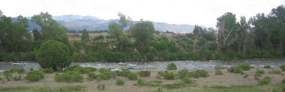 Pilotless kayak flying down the Arkansas River