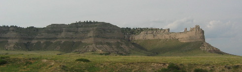 Scotts Bluff, the landmark on the Overland Trail that had to be navigated around