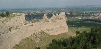 The towns of Scotts Bluff and Gering, Nebraska as seen from Scotts Bluff National Monument