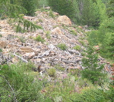 Gros Ventre Landslide debris on side of adjacent mountain
