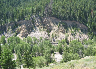 Scoured Canyon walls of Gros Ventre River created when slide dam partially gave away