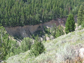 Scoured Canyon walls of Gros Ventre River created when slide dam partially gave away