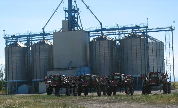 Grain equipment near Hill Spring