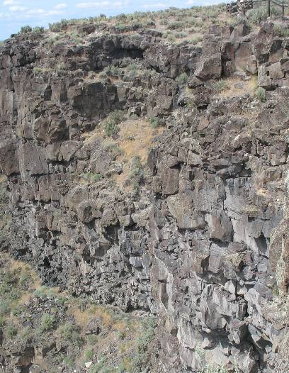 Basalt wall of Bruneau Canyon in southern Idaho