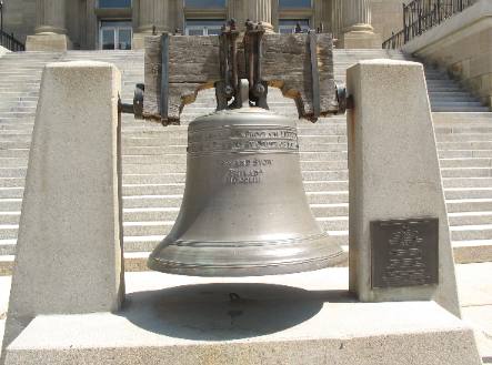 Liberty Bell replica on display outside the State Capitol Building Boise, Idaho