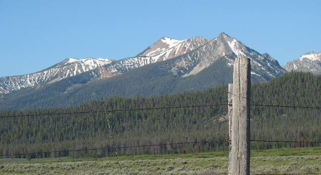 Sawtooth Mountains from Sawtooth Valley south of Stanley, Idaho