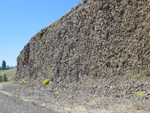 Basalt from an ancient lava flow on SR-162 west of Kamiah, Idaho