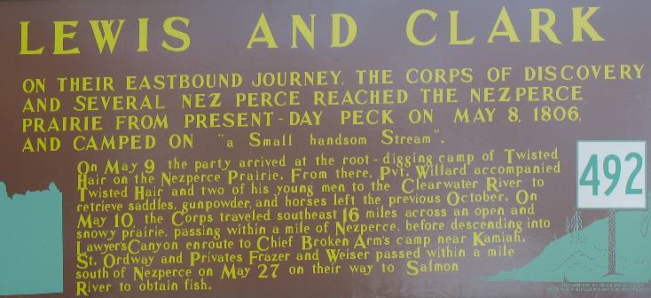 Kisos commemorating Lewis & Clarks visit to the Camas Valley