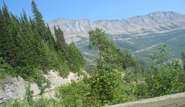 Glacial carved mountains from Going to the Sun Highway Glacier National Park
