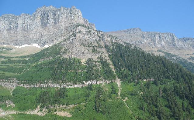 Glacier carved mountains deep in Glacier National Park