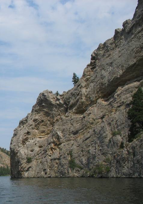 Uplift forces have this piece of limestone at 45-degree angle