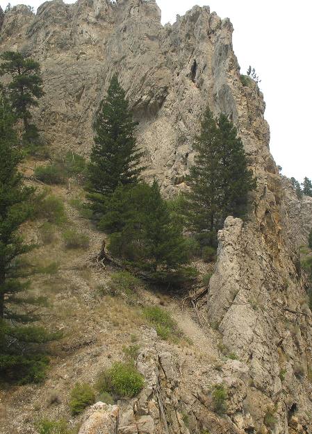 Look at the way various layers of limestone are laying along this fault 