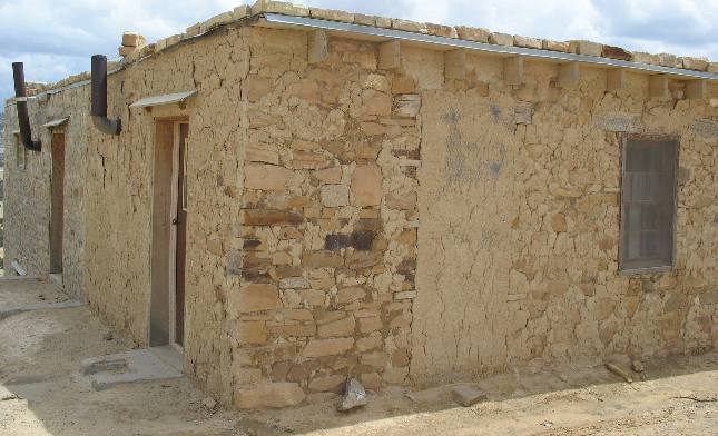 Sandstone and adobe construction at Sky City Pueblo of Acoma