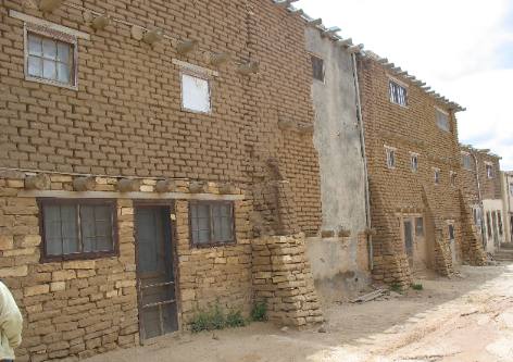 Adobe brick construction Sky City Pueblo of Acoma