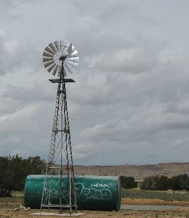 Working windmill on Acoma Indian Reservation near Sky City, NM