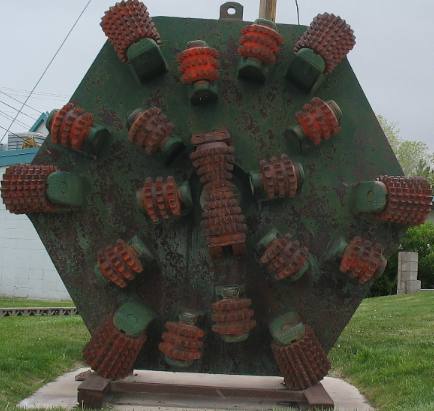 Large diameter drill bit used in uranium mining near Grants, New Mexico