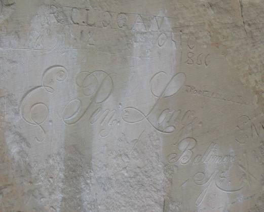 Inscriptions on rock face at El Morro National Monument