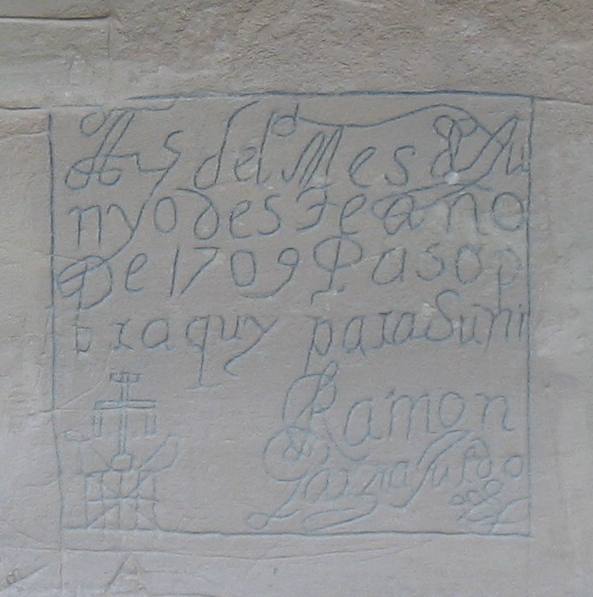 Spanish nscriptions on rock face at El Morro National Monument