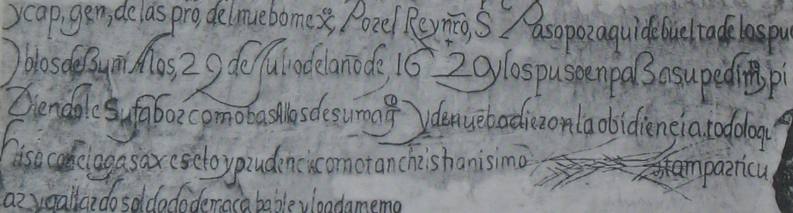 Spanish inscriptions on rock face at El Morro National Monument