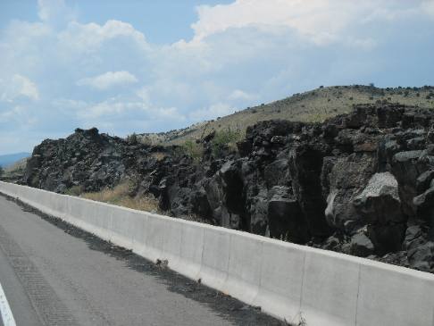 I-40 cutting through the El Malpais lava field