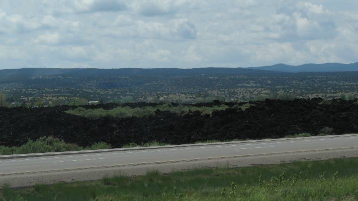 I-40 cutting through the El Malpais lava field