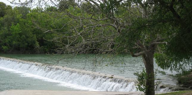 Dam on Blanco River in Blanco State Park: Blanco, Texas