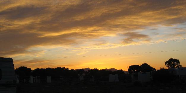 Sunset from campground in Balmorhea State Park