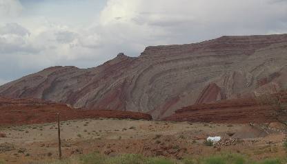 Block fault visible in sedimentary rocks