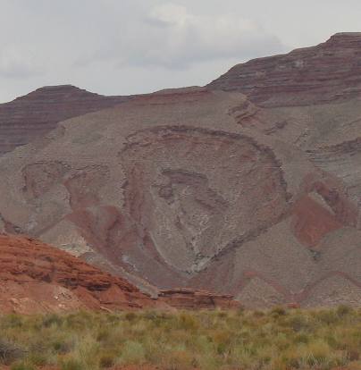 Fault exposed in sedimentary rock formation