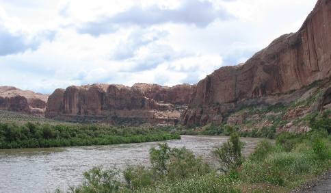 Sandstone bluffs created by the Colorado River