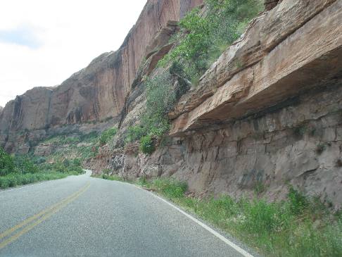 Sandstone cliff along the Colorado River east of Moab, Utah