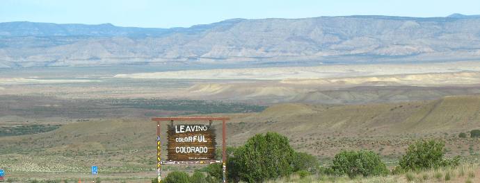 Colorado & Utah border on I-70