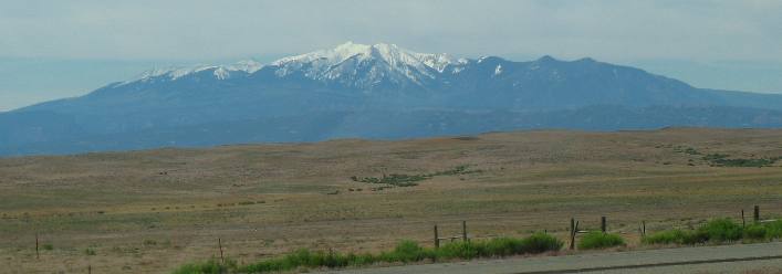 La Sal Mountains as seen from I-70