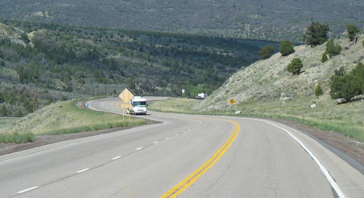 Steep grade on US-6 east of Provo, Utah