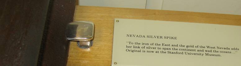 Silver Spike on display at Golden Spike National Historic Site