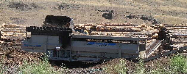 Debarking operation at Forest Products Operation Wilma Port Facility near Clarkston, Washington