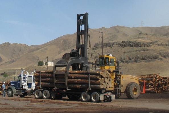 Inbound logs at Forest Products operation Wilma Port Facility Clarkston, Washington