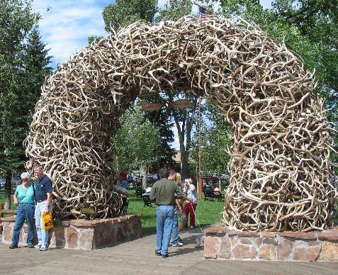 Elk Antler arch on Square in Jackson, Wyoming