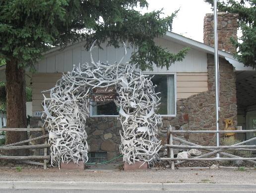 Jackson, Wyoming home decorated with elk horn arch