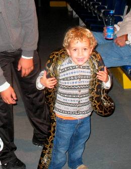 Bennett Hendrix with Python Gulf World
