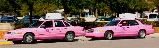 Eccentric Pink Taxis service Old Town Key West