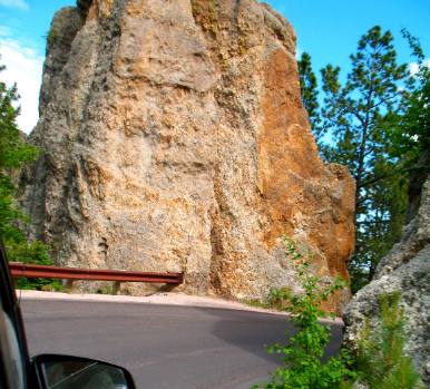 Spires of solid granite on the Needles Highway
