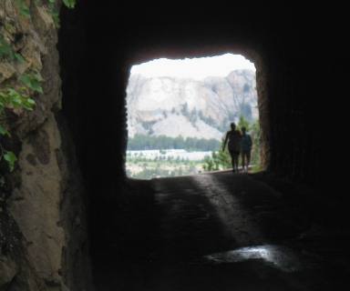 Tunnel framing Mount Rushmore