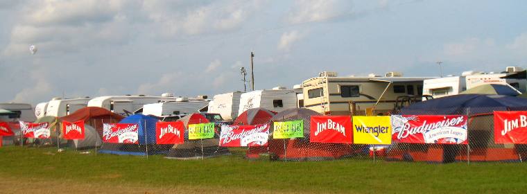 Camping area for vendors at Bama Jam 2010