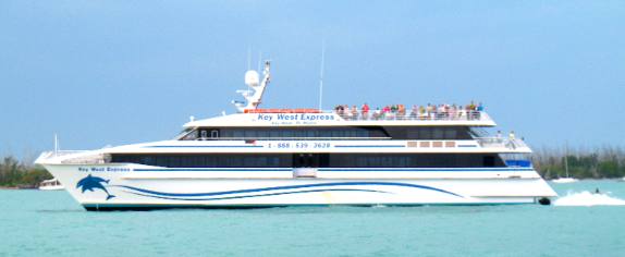 Key West Express leaving Key West Bight Marina