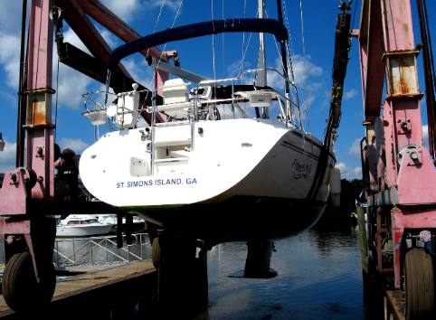 Travel Lift at Two Way Fish Camp on Altamaha River Darien, Georgia