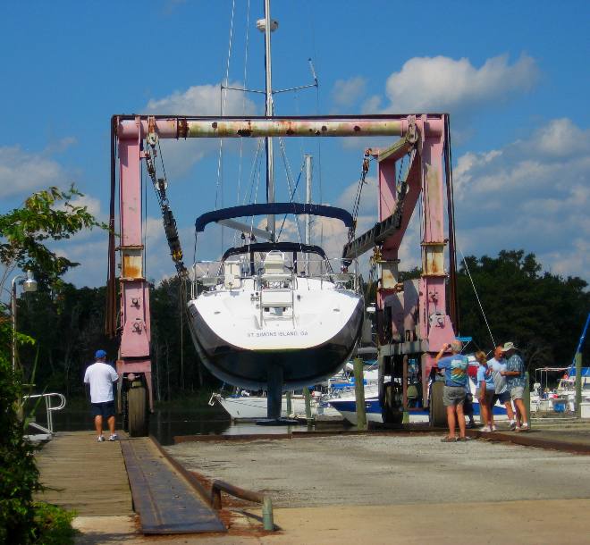 Travel Lift at Two Way Fish Camp on Altamaha River Darien, Georgia