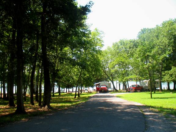 Waterfront camp sites at Seven Points COE Campground & Park