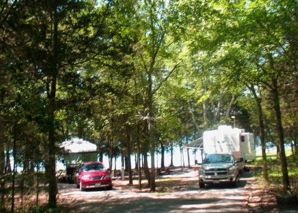 Waterfront campsites at Seven Points COE Campground & Park